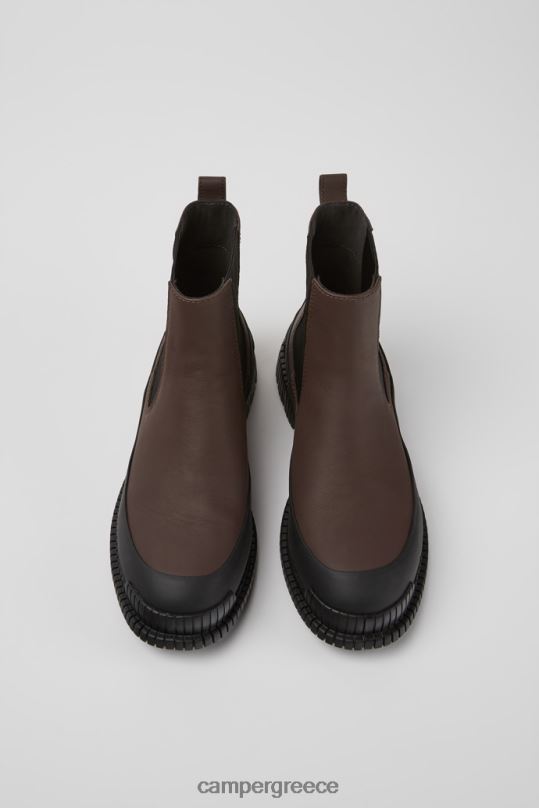 καφέ αποκλειστικές γυναικείες μπότες τσέλσι σε καφέ και μαύρο δέρμα Camper XTDPX428