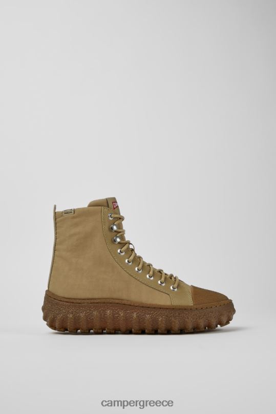 μπεζ Γυναικεία γυναικεία μποτάκια από ύφασμα και δερμάτινα, μπεζ από τρίμμα, νέες αφίξεις Camper XTDPX474