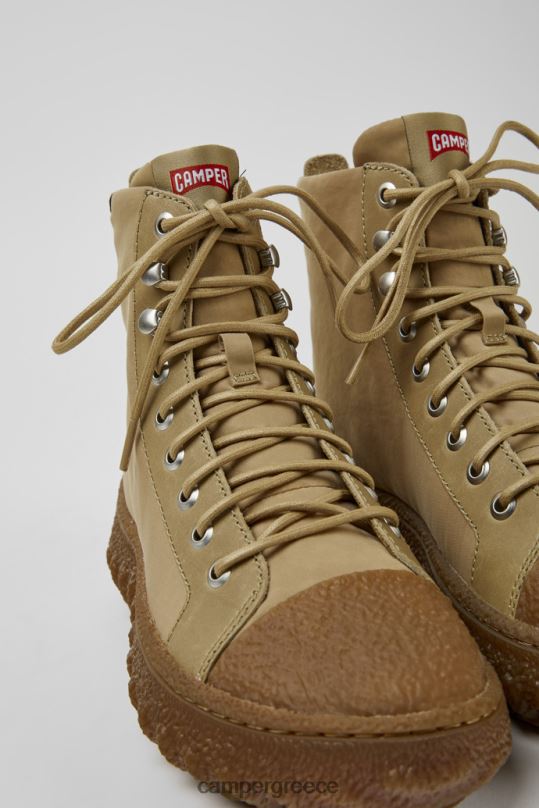 μπεζ Γυναικεία γυναικεία μποτάκια από ύφασμα και δερμάτινα, μπεζ από τρίμμα, νέες αφίξεις Camper XTDPX474