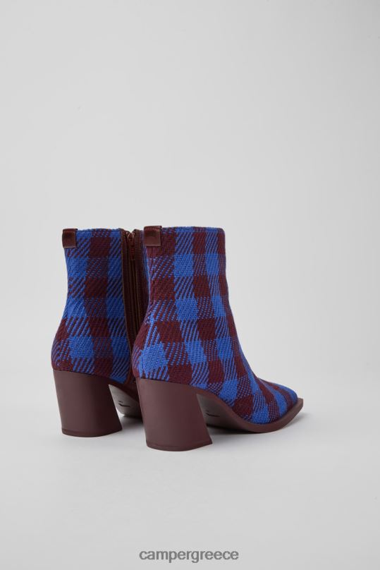 μπλε Αποκλειστικές γυναικείες βαμβακερές μπότες καρόλ μπλε και μπορντό Camper XTDPX554