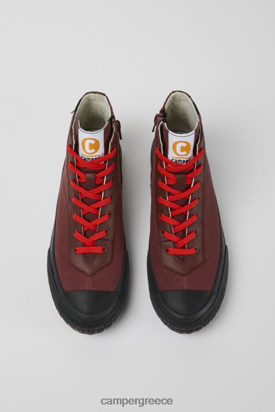 Βουργουνδία γυναικεία μποτάκια caaleon μπορντό με σχέδιο Camper XTDPX589