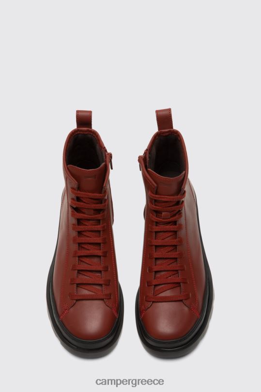 το κόκκινο design brutus κόκκινο-καφέ μεσαίο δαντελωτό μποτάκι για γυναίκες Camper XTDPX518