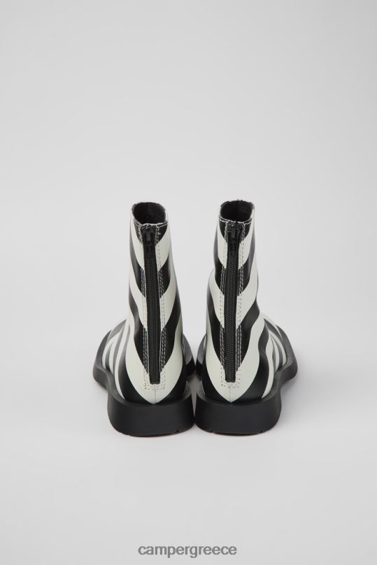 μαύρος design mil 1978 ασπρόμαυρα δερμάτινα μποτάκια για γυναίκες Camper XTDPX402