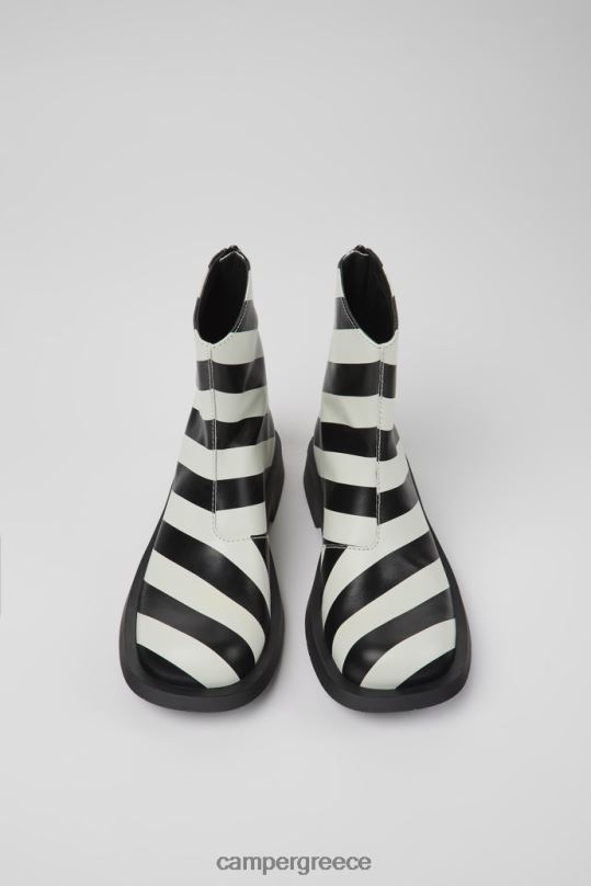 μαύρος design mil 1978 ασπρόμαυρα δερμάτινα μποτάκια για γυναίκες Camper XTDPX402