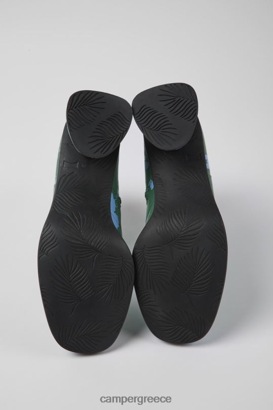 πράσινος Σχέδιο kiara δερμάτινα μποτάκια με εμπριμέ πράσινο και μπλε Camper XTDPX464