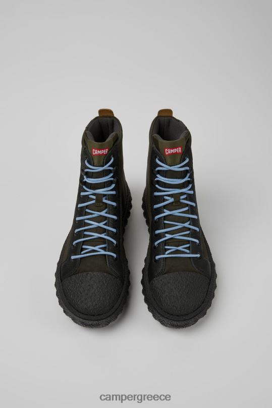 πράσινος γυναικεία μποτάκια από ύφασμα και δερμάτινα γυάλινα σκούρα πράσινα michelin Camper XTDPX473