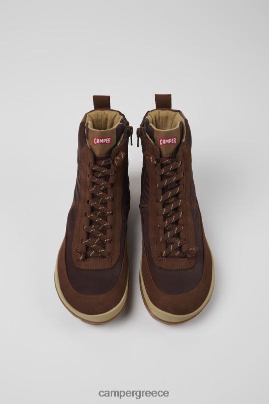 καφέ αποκλειστικές γυναικείες μπότες peu pista michelin καφέ ανακυκλωμένες από νάιλον και δέρμα Camper XTDPX488