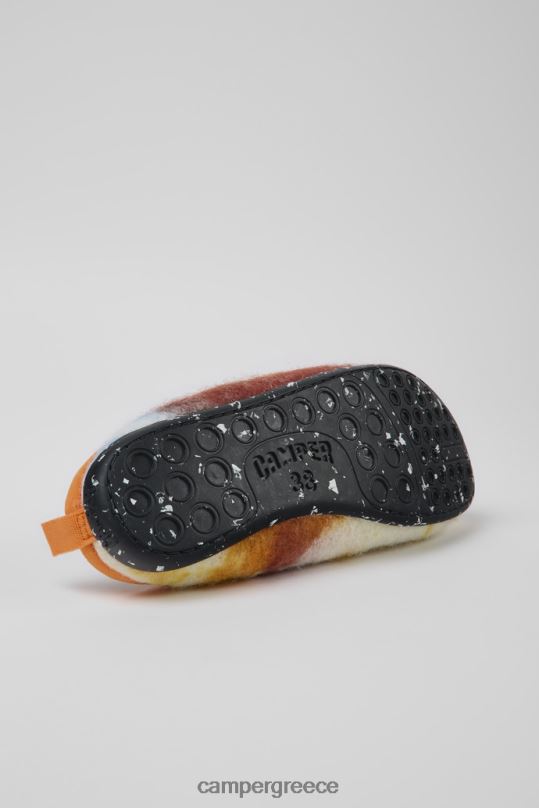 πορτοκάλι αποκλειστικές γυναικείες παντόφλες wabi πορτοκαλί μπλε και λευκές από ανακυκλωμένο μαλλί Camper XTDPX1176