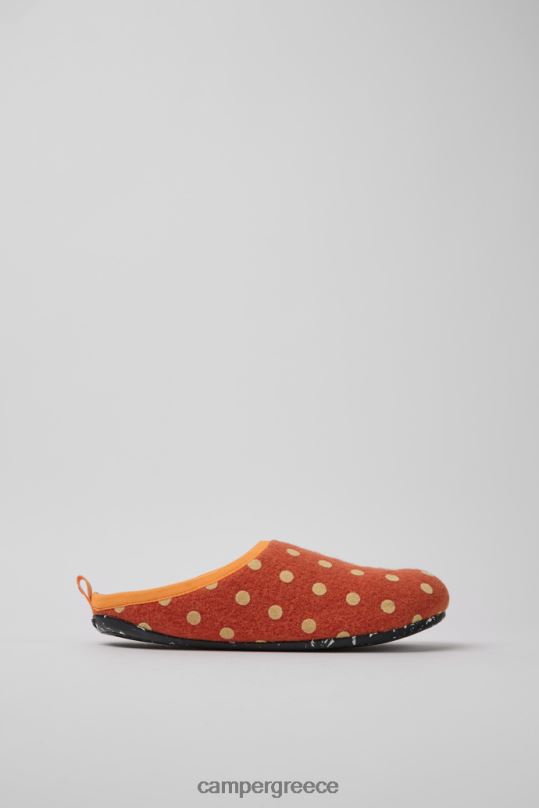 πορτοκάλι γυναικείες παντόφλες με σχέδιο wabi πορτοκαλί και καφέ μαλλί Camper XTDPX1183