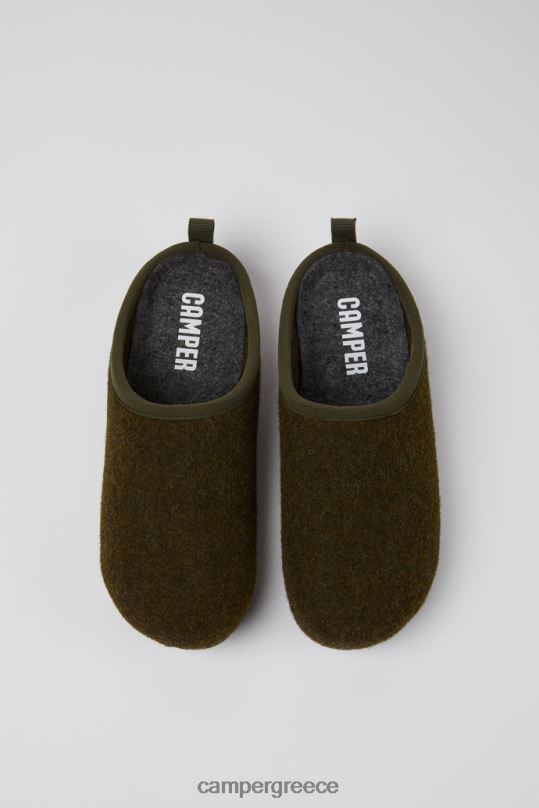 πράσινος Γυναικείες μάλλινες πράσινες παντόφλες σχεδίου wabi Camper XTDPX256