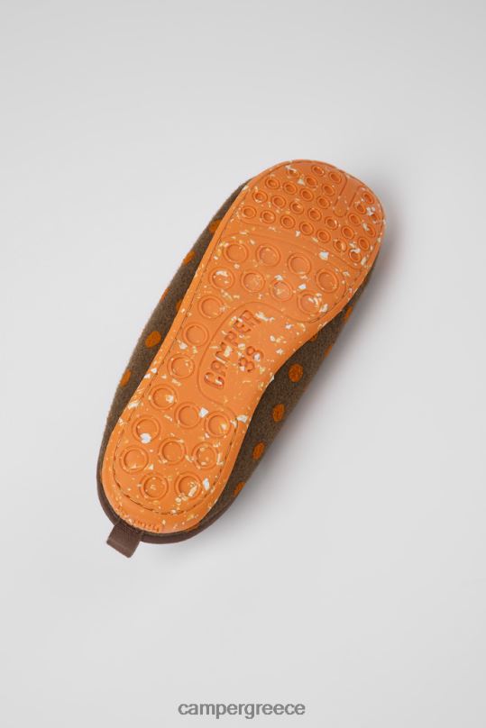 καφέ μάλλινες παντόφλες wabi καφέ και πορτοκαλί για γυναίκες νέες αφίξεις Camper XTDPX262