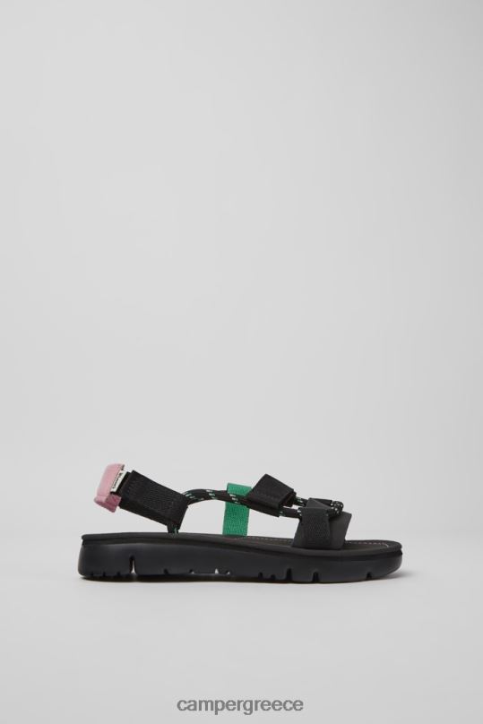 μαύρος ρογκά μαύρο ροζ και πράσινο δερμάτινα σανδάλια για γυναίκες νέες αφίξεις Camper XTDPX194