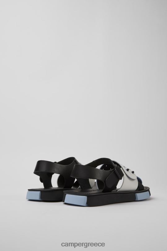 μαύρος αποκλειστικό σετ ασπρόμαυρα δερμάτινα σανδάλια για γυναίκες Camper XTDPX200