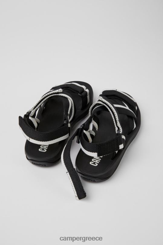 μαύρος σχεδιαστικά ταιριάζουν ασπρόμαυρα ανακυκλωμένα σανδάλια κατοικίδιων ζώων για γυναίκες Camper XTDPX215