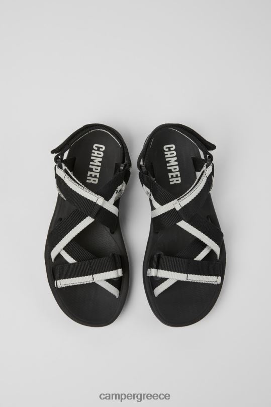 μαύρος σχεδιαστικά ταιριάζουν ασπρόμαυρα ανακυκλωμένα σανδάλια κατοικίδιων ζώων για γυναίκες Camper XTDPX215