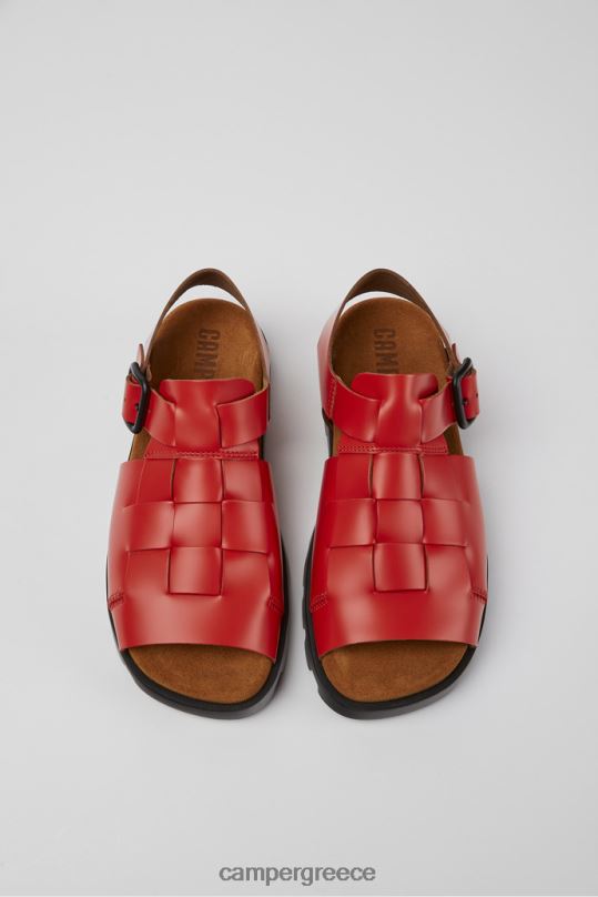 το κόκκινο σχέδιο brutus σανδάλι κόκκινα δερμάτινα σανδάλια για γυναίκες Camper XTDPX211