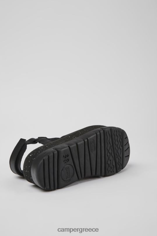 μαύρος Σχέδιο oruga up μαύρα δερμάτινα σανδάλια για γυναίκες Camper XTDPX1165