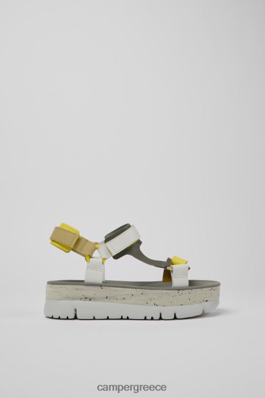 άσπρο oruga up λευκό γκρι και κίτρινο δερμάτινα σανδάλια για γυναίκες νέες αφίξεις Camper XTDPX236