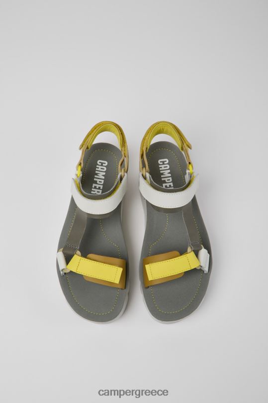 άσπρο oruga up λευκό γκρι και κίτρινο δερμάτινα σανδάλια για γυναίκες νέες αφίξεις Camper XTDPX236