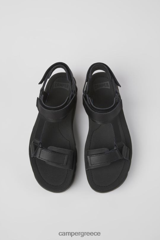 μαύρος Σχέδιο oruga up μαύρα δερμάτινα σανδάλια για γυναίκες Camper XTDPX237