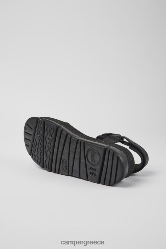 μαύρος Σχέδιο oruga up μαύρα δερμάτινα σανδάλια για γυναίκες Camper XTDPX237