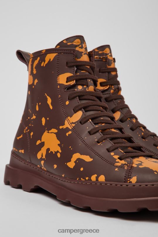 Βουργουνδία brutus μπορντό και πορτοκαλί δερμάτινα μποτάκια για άνδρες νέες αφίξεις Camper XTDPX1427