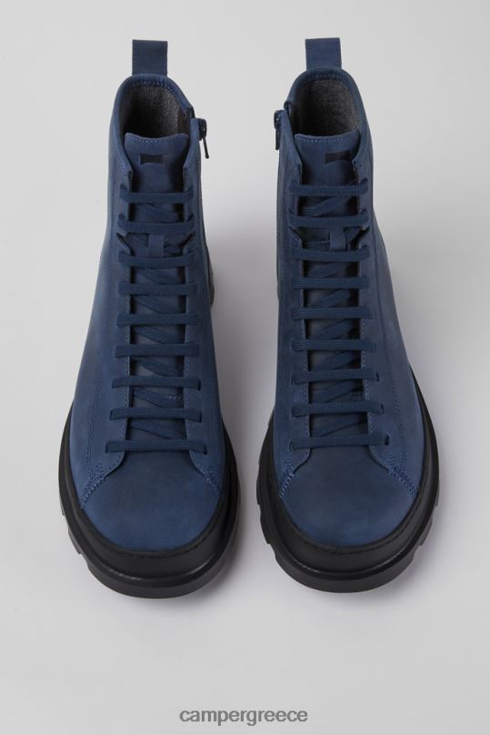 μπλε μπότες με κορδόνια σχεδίου brutus blue κερωμένο nubuck Camper XTDPX1433