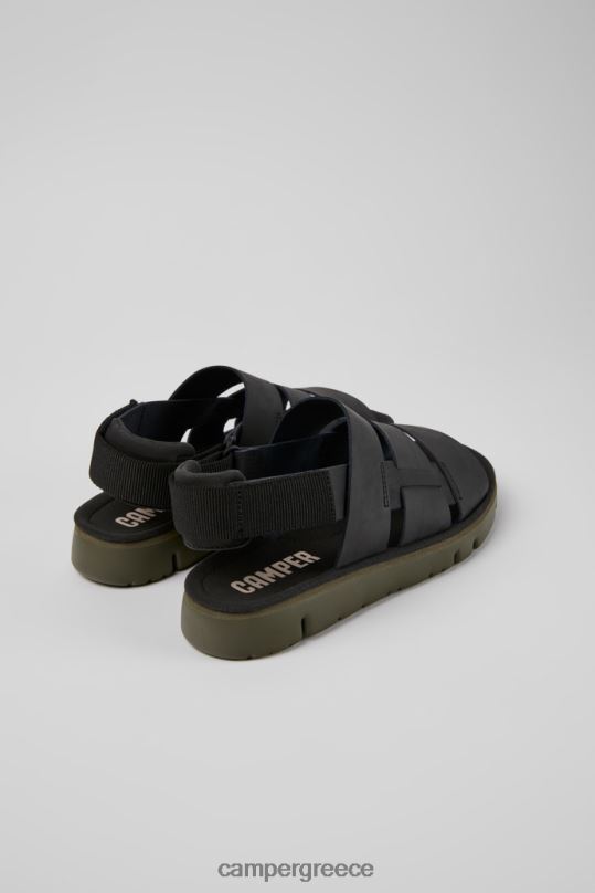μαύρος ανδρικά πέδιλα μαύρου δέρματος και υφασμάτων νέες παραλαβές Camper XTDPX1223