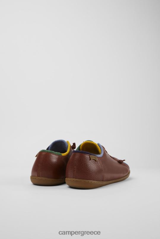 καφέ δίδυμα καφέ δερμάτινα και μάλλινα παπούτσια αποκλειστικά για άνδρες Camper XTDPX1283