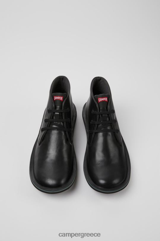 μαύρος αποκλειστικά ανδρικά μποτάκια από μαύρο δέρμα σκαθαριού Camper XTDPX1314