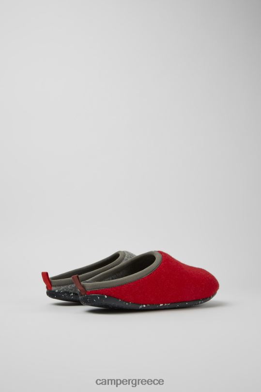 Βουργουνδία δίδυμα μπορντώ κόκκινες και γκρι μάλλινες παντόφλες για άνδρες νέες αφίξεις Camper XTDPX1733