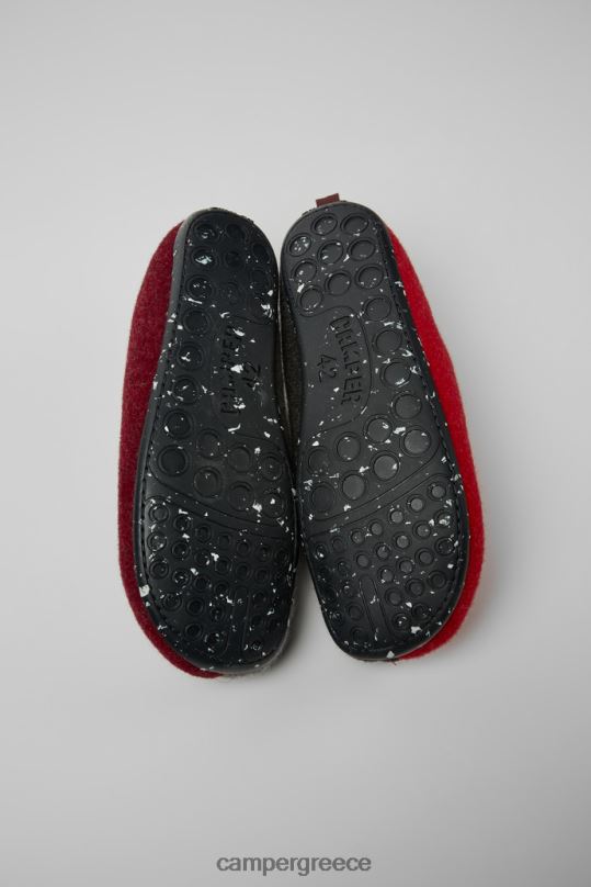 Βουργουνδία δίδυμα μπορντώ κόκκινες και γκρι μάλλινες παντόφλες για άνδρες νέες αφίξεις Camper XTDPX1733