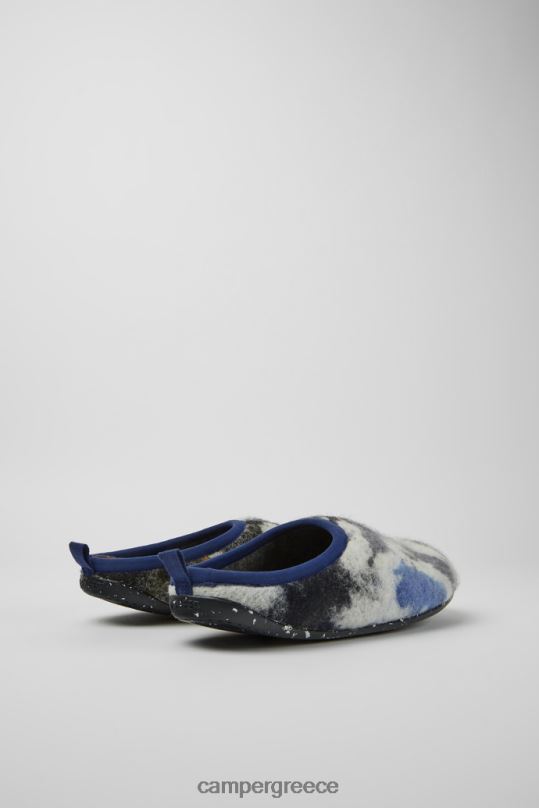μπλε αποκλειστικές παντόφλες wabi μπλε και μαύρες από ανακυκλωμένο μάλλινο για άνδρες Camper XTDPX1738