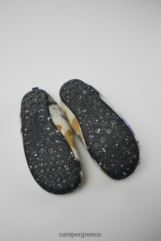 μπλε αποκλειστικές παντόφλες wabi μπλε και μαύρες από ανακυκλωμένο μάλλινο για άνδρες Camper XTDPX1738