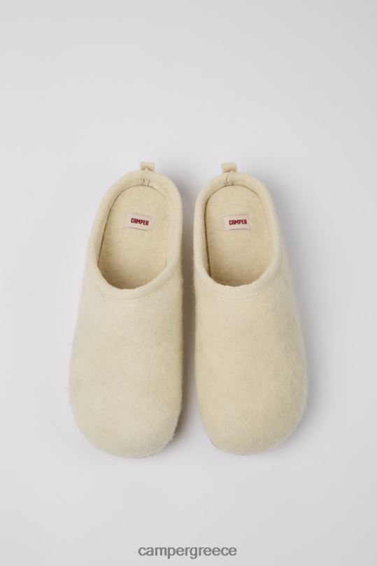 μπεζ αποκλειστικές μάλλινες παντόφλες wabi μπεζ Camper XTDPX1743