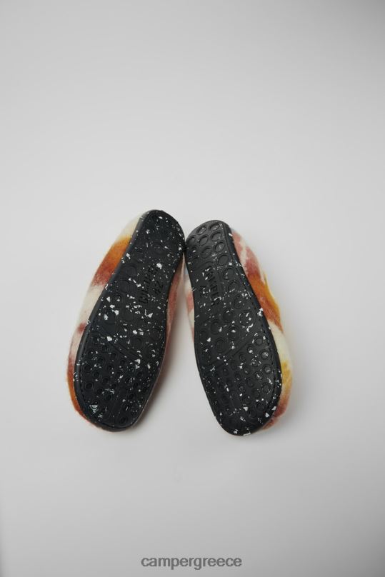 πορτοκάλι αποκλειστικές ανδρικές παντόφλες από ανακυκλωμένο μάλλινο πορτοκαλί και μπλε wabi Camper XTDPX1859