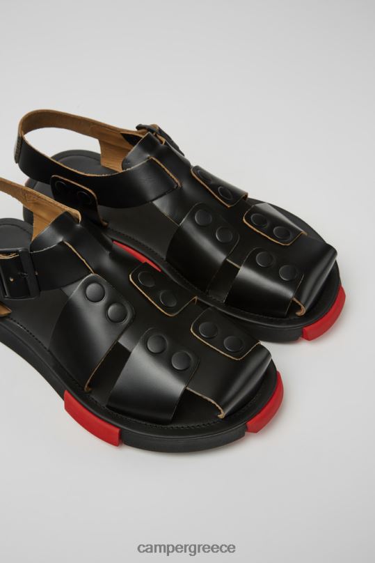 μαύρος design σετ μαύρα δερμάτινα σανδάλια για άνδρες Camper XTDPX1759