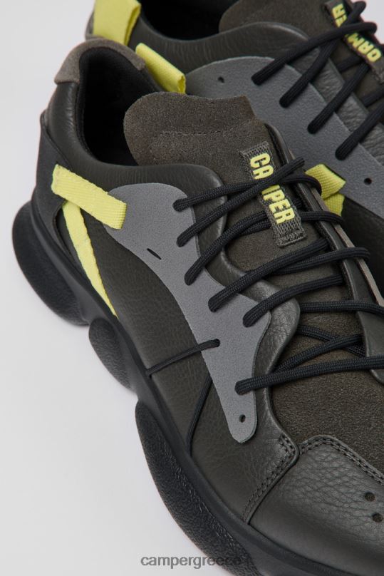 γκρί δίδυμα σκούρα γκρι και κίτρινα δερμάτινα πάνινα παπούτσια για άνδρες νέες αφίξεις Camper XTDPX1573