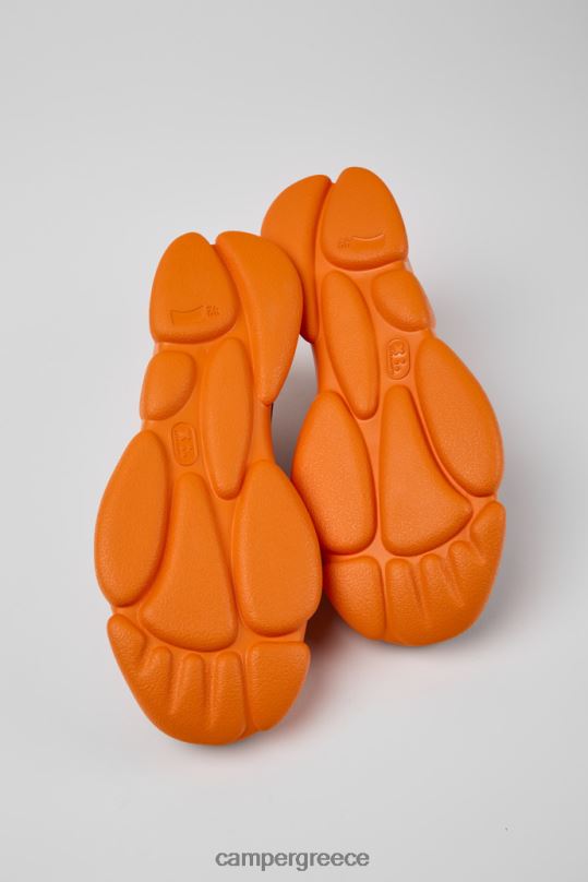 μαύρος Σχεδιαστικά ανδρικά παπούτσια από μαύρο και πορτοκαλί δέρμα καρστ Camper XTDPX326