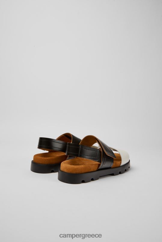 Black Brutus Sandal Black And White Leather Sandals For Women New Arrivals Camper XTDPX8
