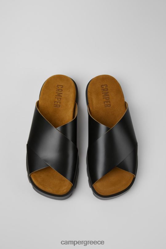 Black Design Brutus Sandal Black Leather Sandals For Women Camper XTDPX4