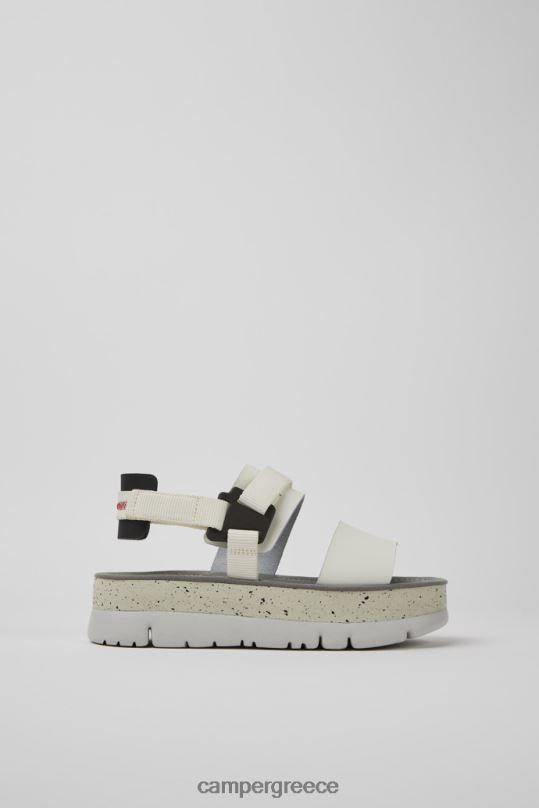 White Oruga Up White And Black Leather Sandals For Women Exclusive Camper XTDPX15