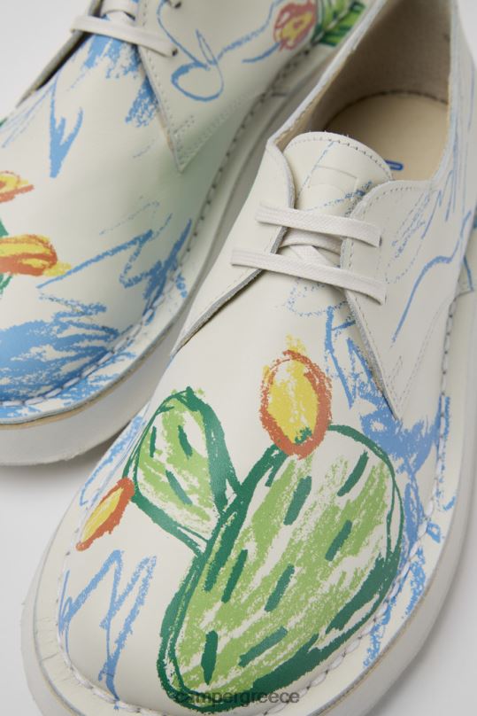 White Twins White Printed Leather Shoes For Women Exclusive Camper XTDPX30