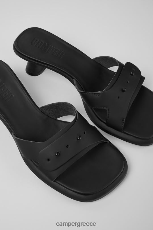 Black Dina Black Leather Sandals For Women Exclusive Camper XTDPX58