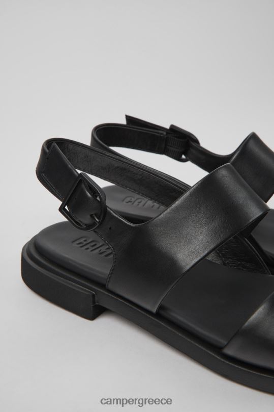 Black Edy Black Leather Sandals For Women New Arrivals Camper XTDPX53