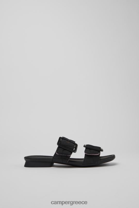 Black ExclusiveCasi Myra Black Recycled Pet Sandals For Women Camper XTDPX48