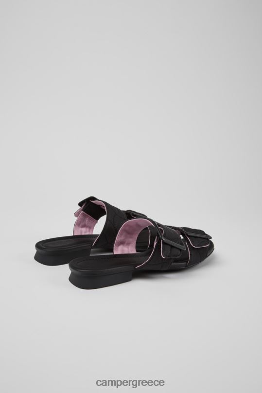 Black ExclusiveCasi Myra Black Recycled Pet Sandals For Women Camper XTDPX48