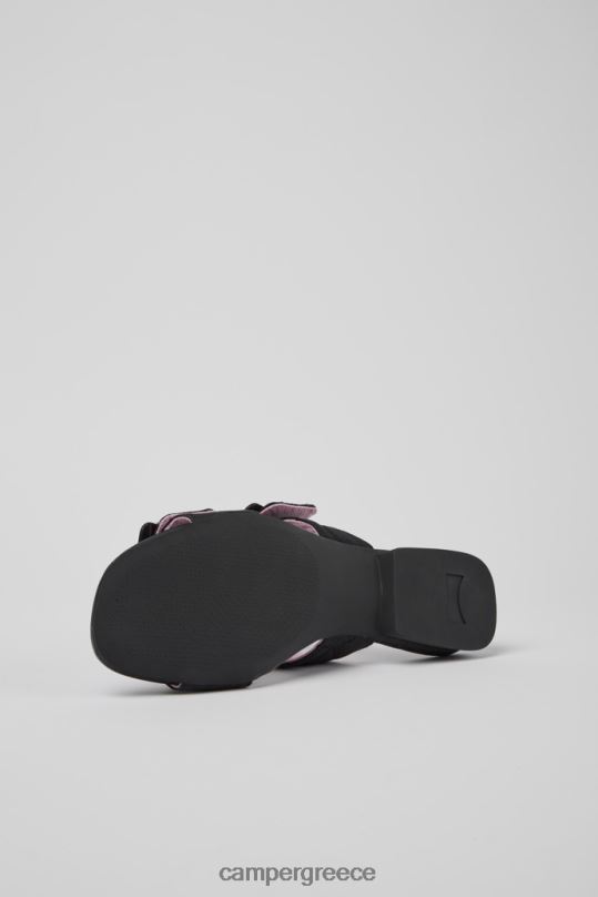 Black ExclusiveCasi Myra Black Recycled Pet Sandals For Women Camper XTDPX48