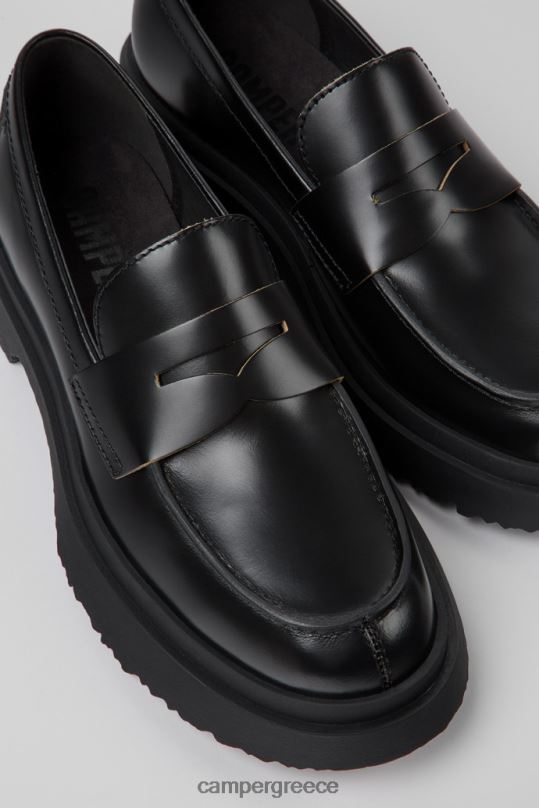 Black Walden Black Leather Loafers For WomenNew Arrivals Camper XTDPX132