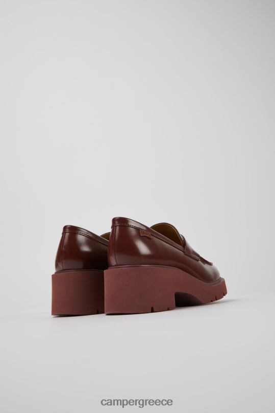 Burgundy ExclusiveMilah Burgundy Leather Loafers For Women Camper XTDPX90